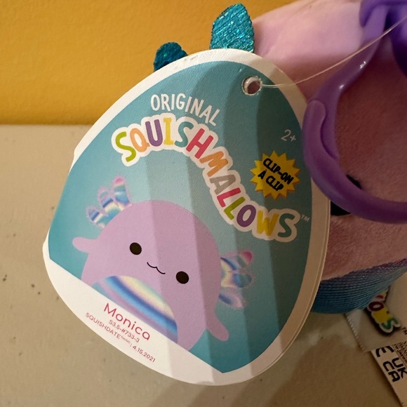 Nwt  squishmallow clip 3" Monica Axolotl - Picture 2 of 5